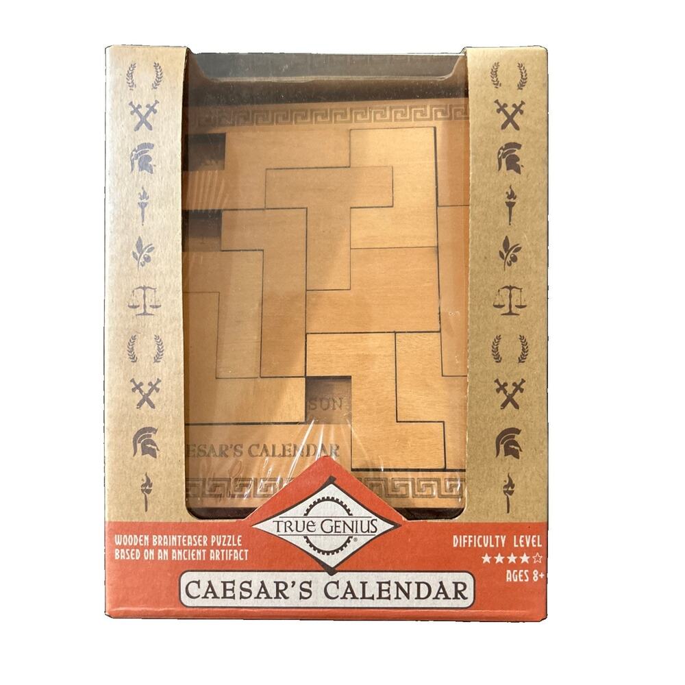 Caesar's Calendar True Genius Wood Brainteaser Puzzle Brand New In Box!